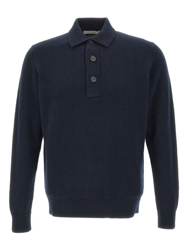 Filippo De Laurentiis Filippo De Laurentiis 三つボタンリブ編みポロシャツの商品画像