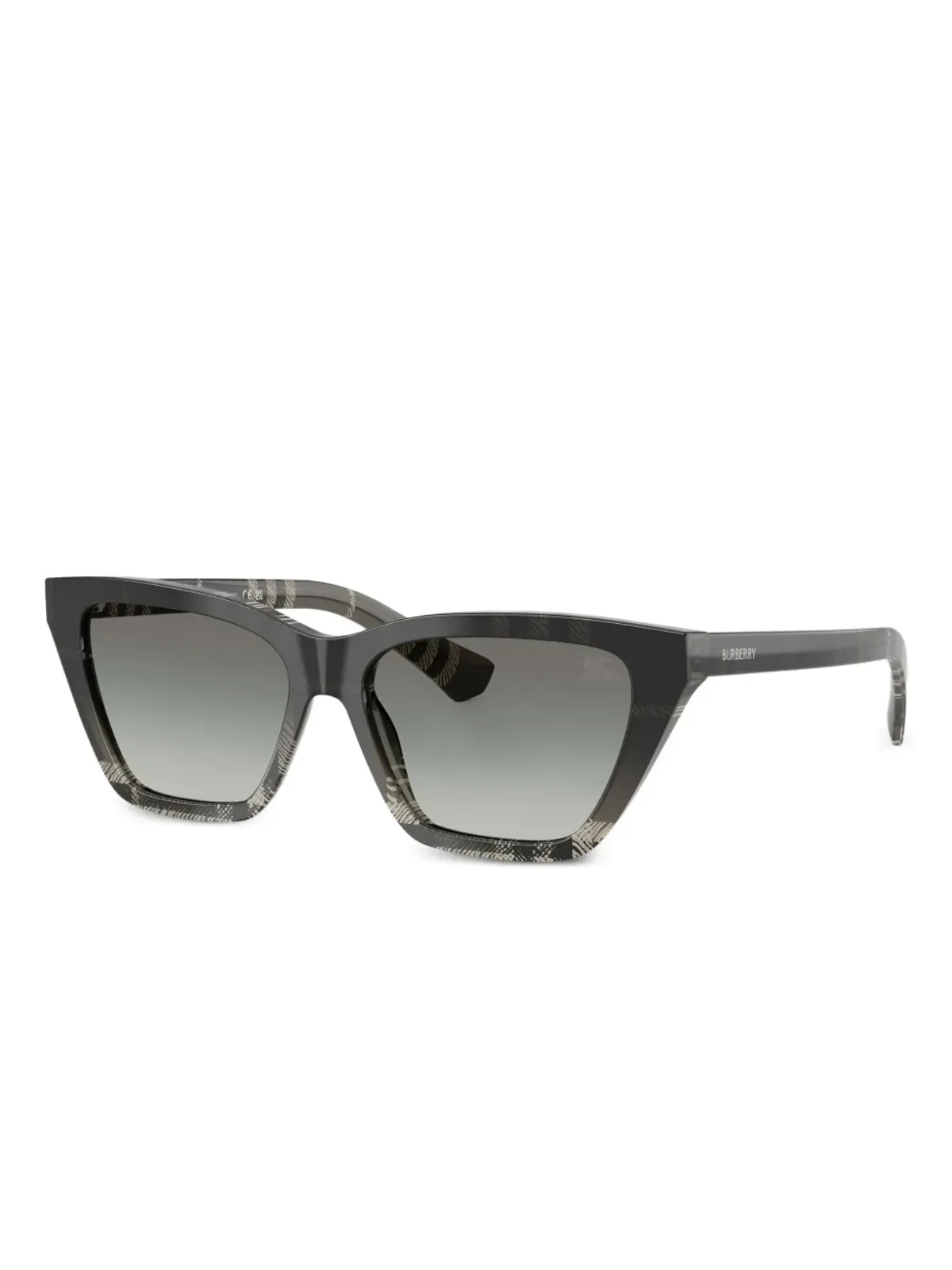 Burberry Eyewear チェック柄キャットアイサングラス - グレー - 画像2