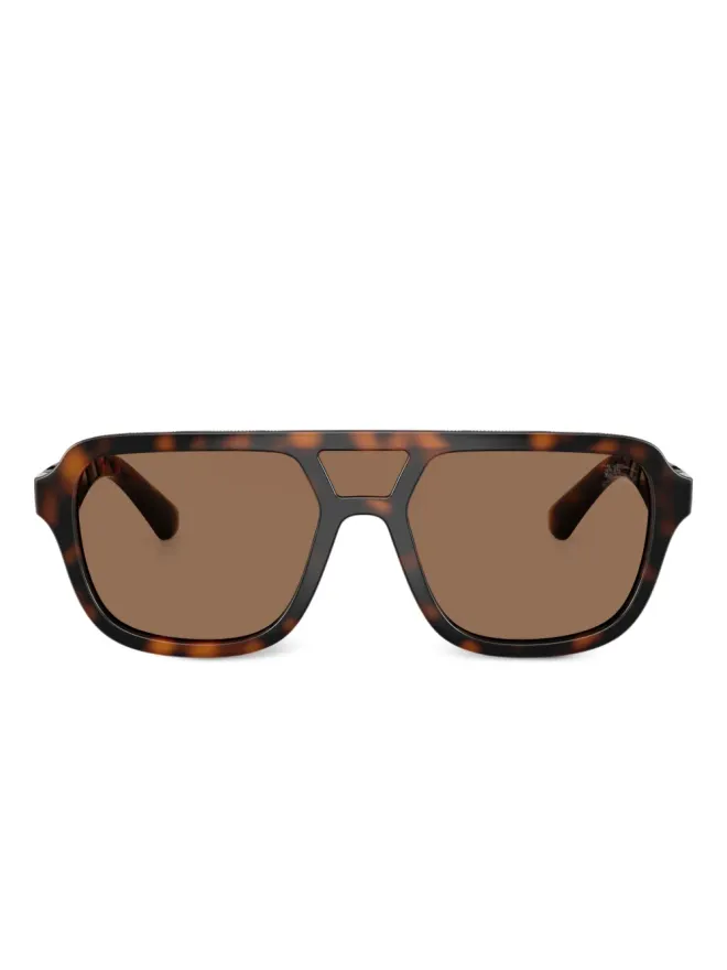 Burberry Eyewear Burberry Eyewear べっ甲柄パイロットフレームサングラス - ブラウンの商品画像