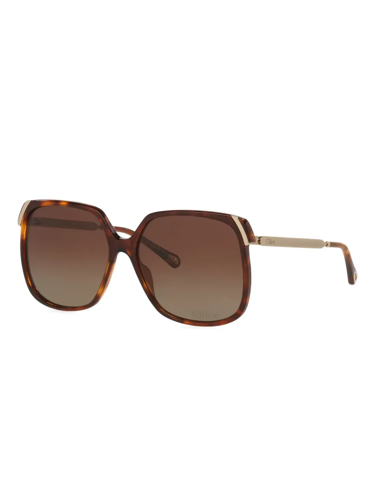 Chloé Eyewear べっ甲柄スクエアフレームサングラス - 画像2