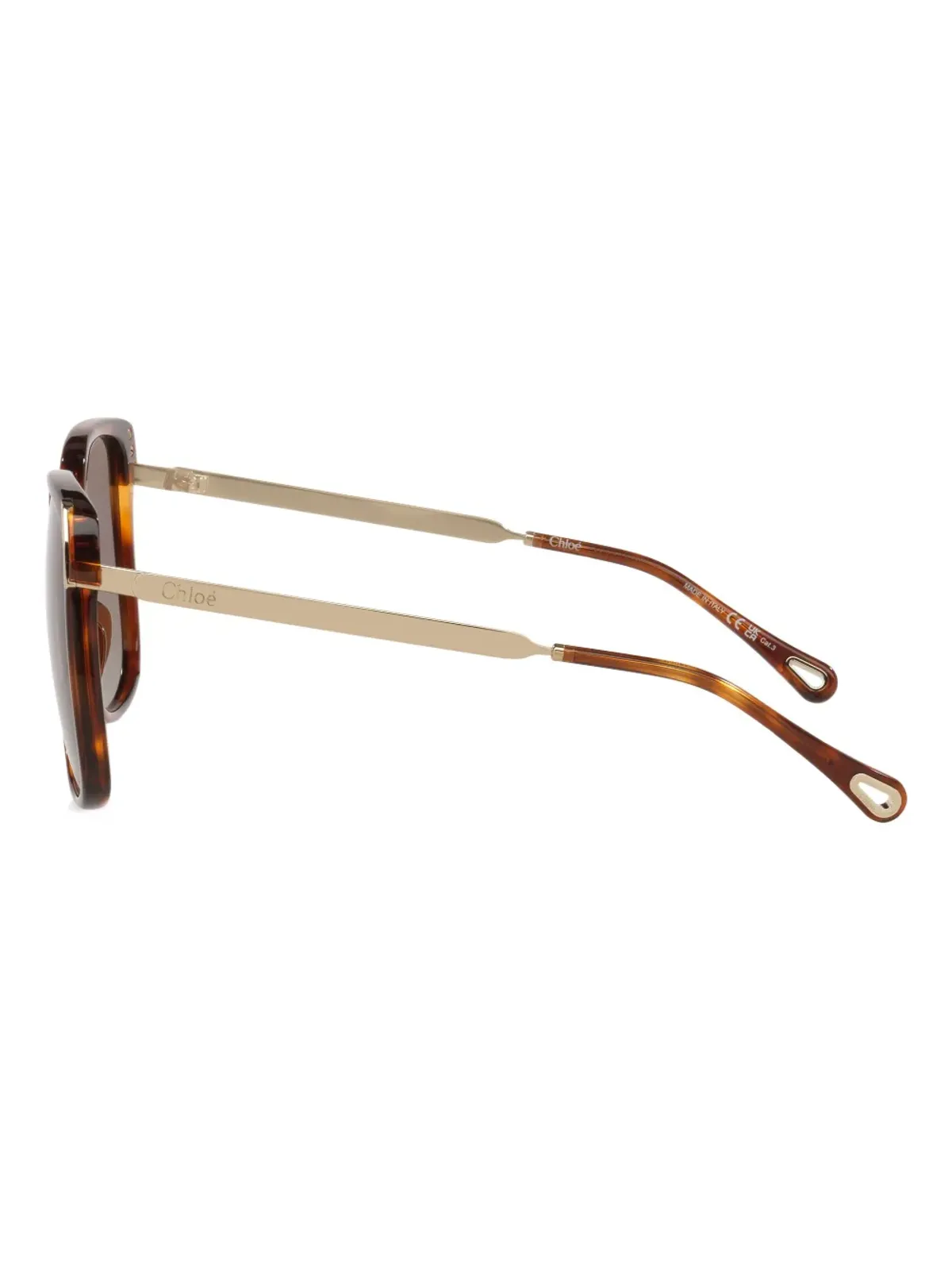 Chloé Eyewear べっ甲柄スクエアフレームサングラス - 画像3