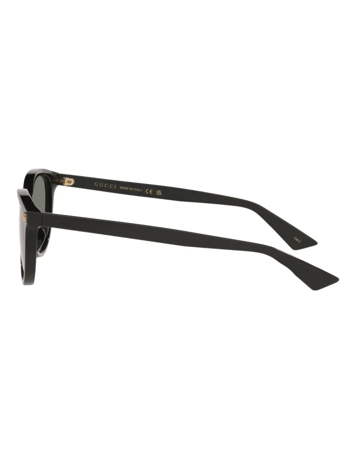Gucci Eyewear ロゴディテール丸型フレーム サングラス - ブラック - 画像4