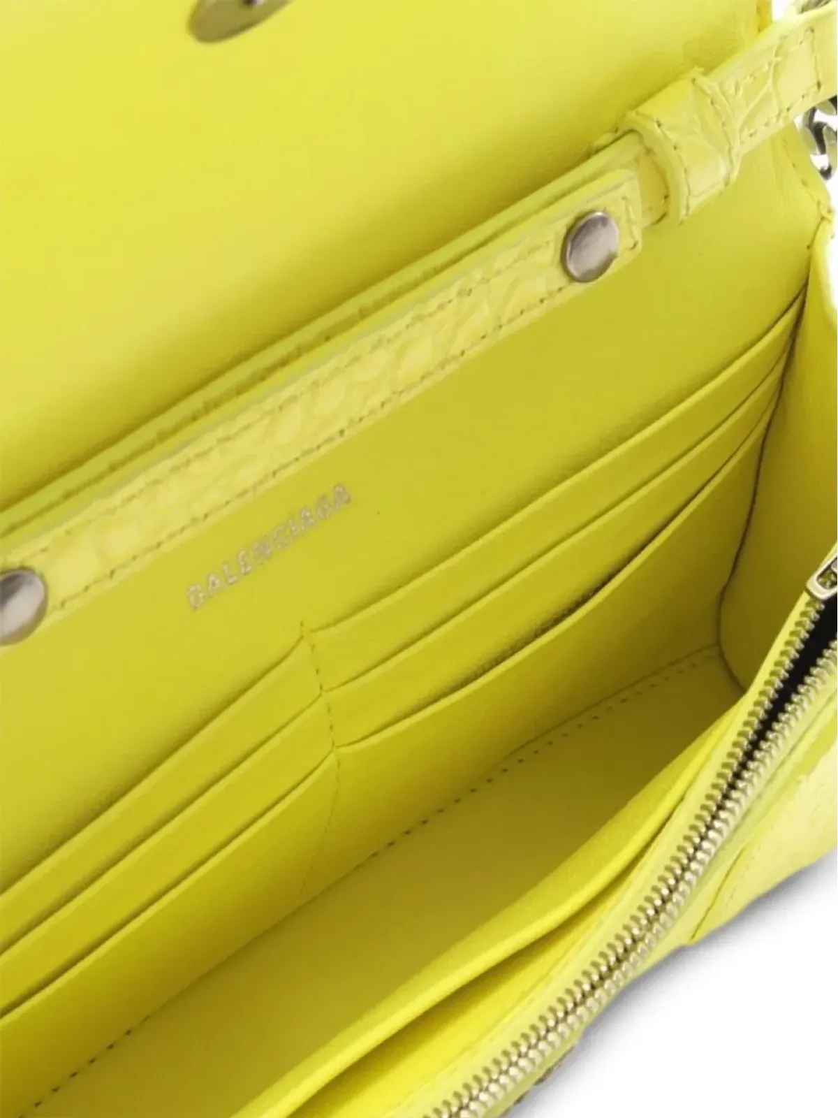 Balenciaga ビンテージ 10s クロコダイル型押し ウォレット - イエロー - 画像3