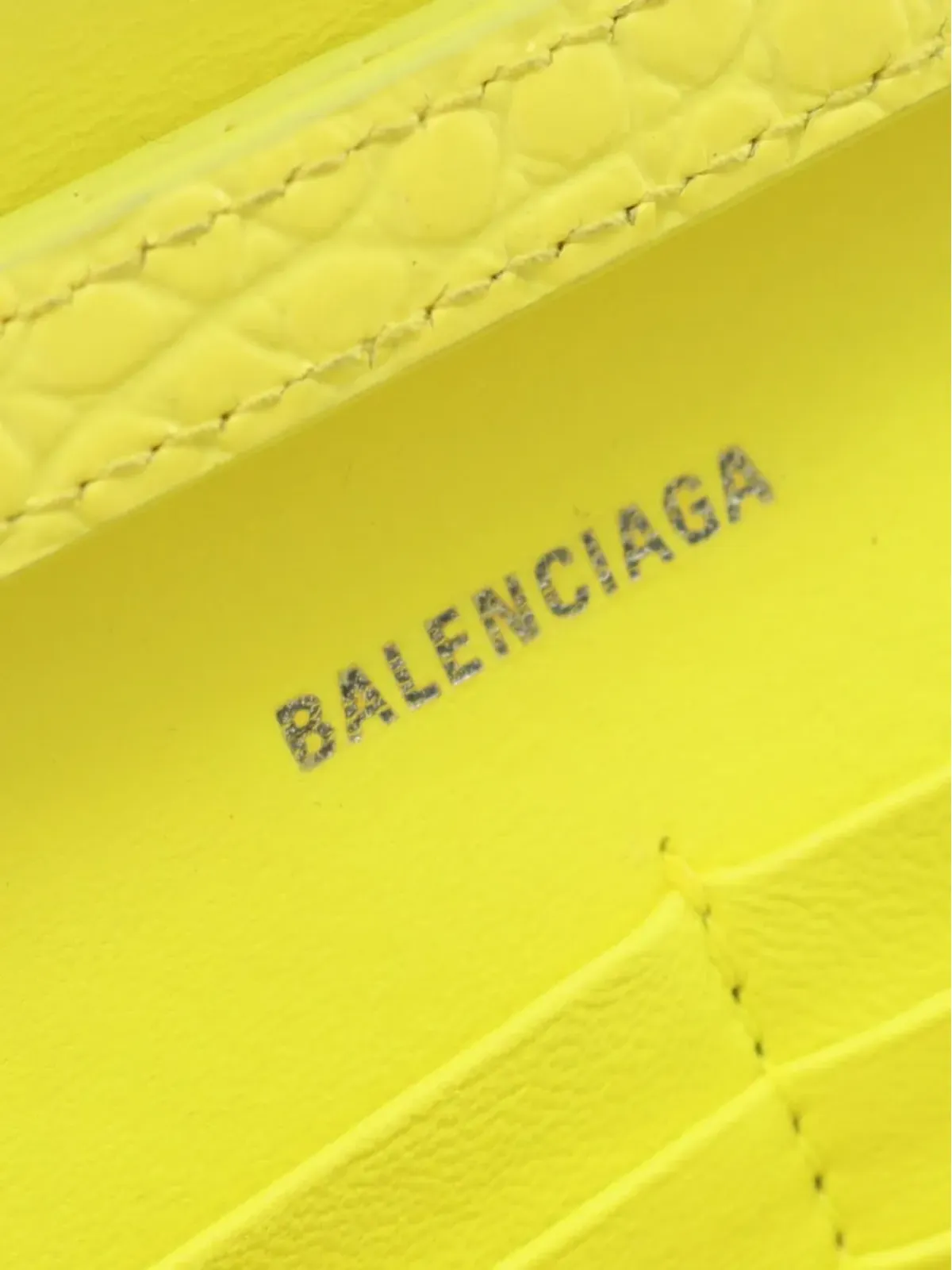 Balenciaga ビンテージ 10s クロコダイル型押し ウォレット - イエロー - 画像4