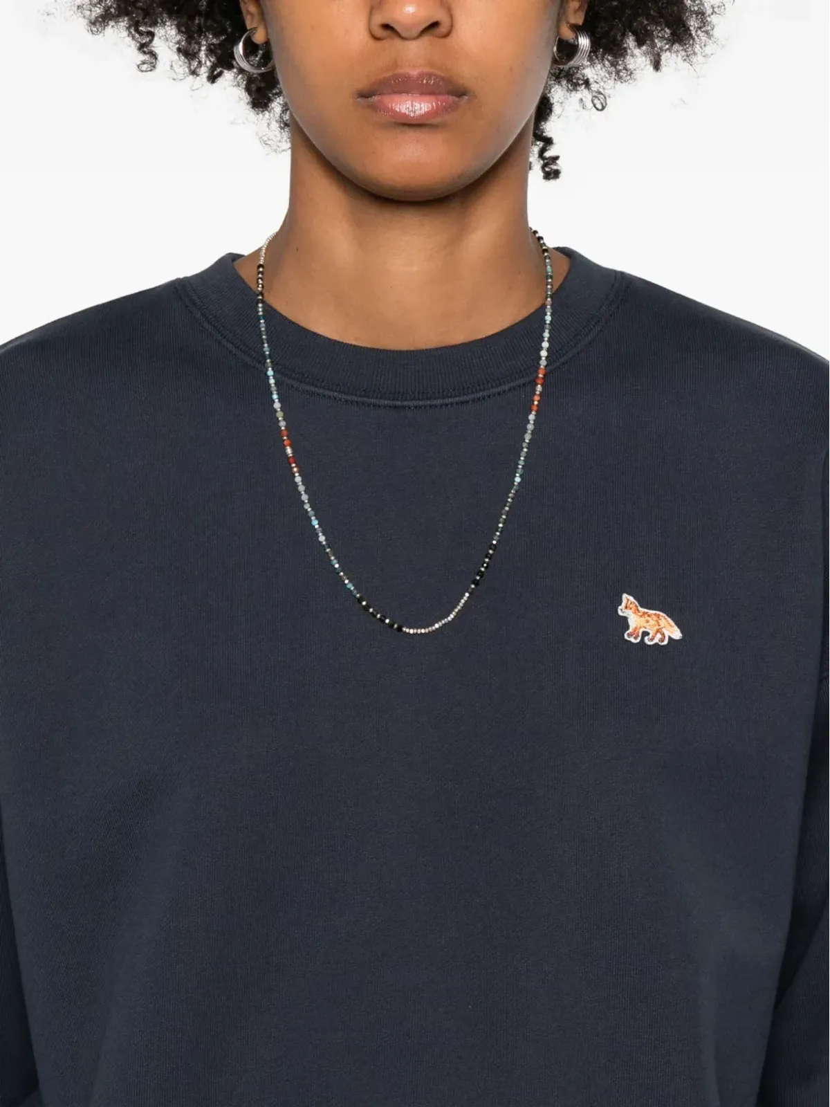 Maison Kitsuné キツネ刺繍入りコットン スウェットシャツ - 画像5