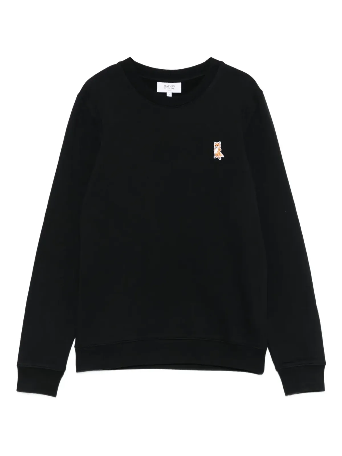 Maison Kitsuné フォックス刺繍スウェットシャツ - ブラック - 画像1