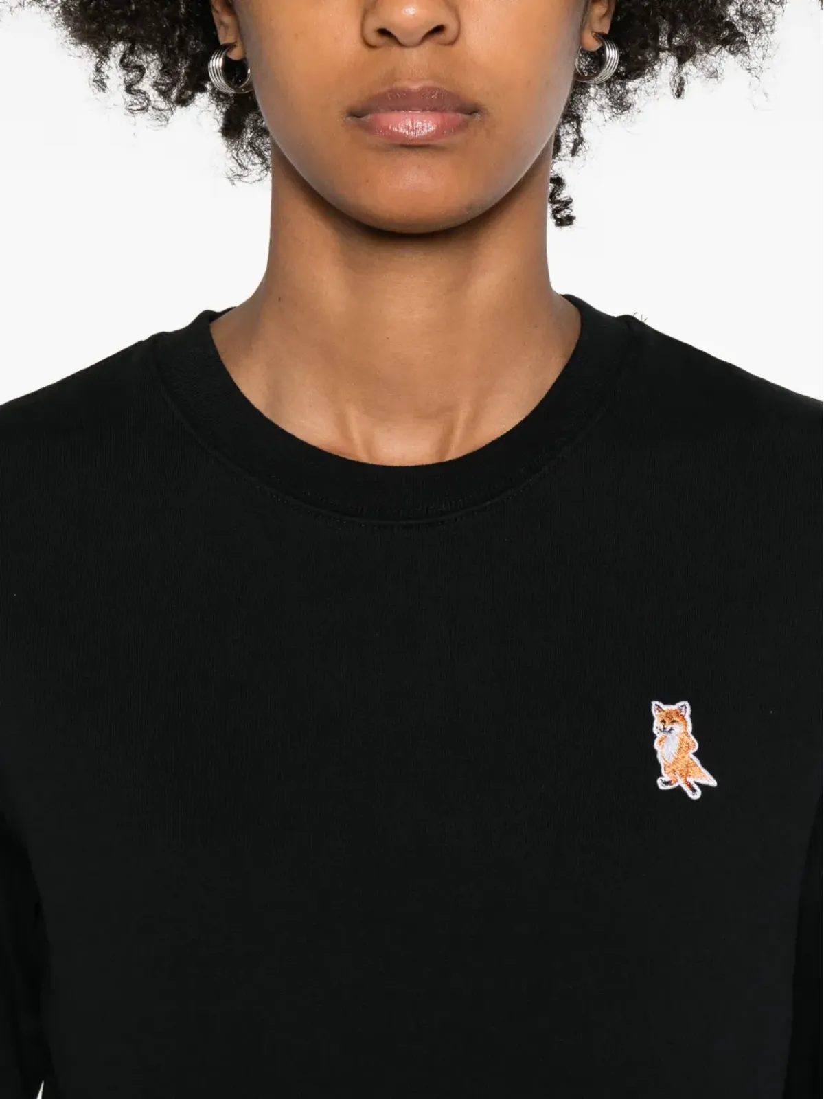 Maison Kitsuné フォックス刺繍スウェットシャツ - ブラック - 画像5
