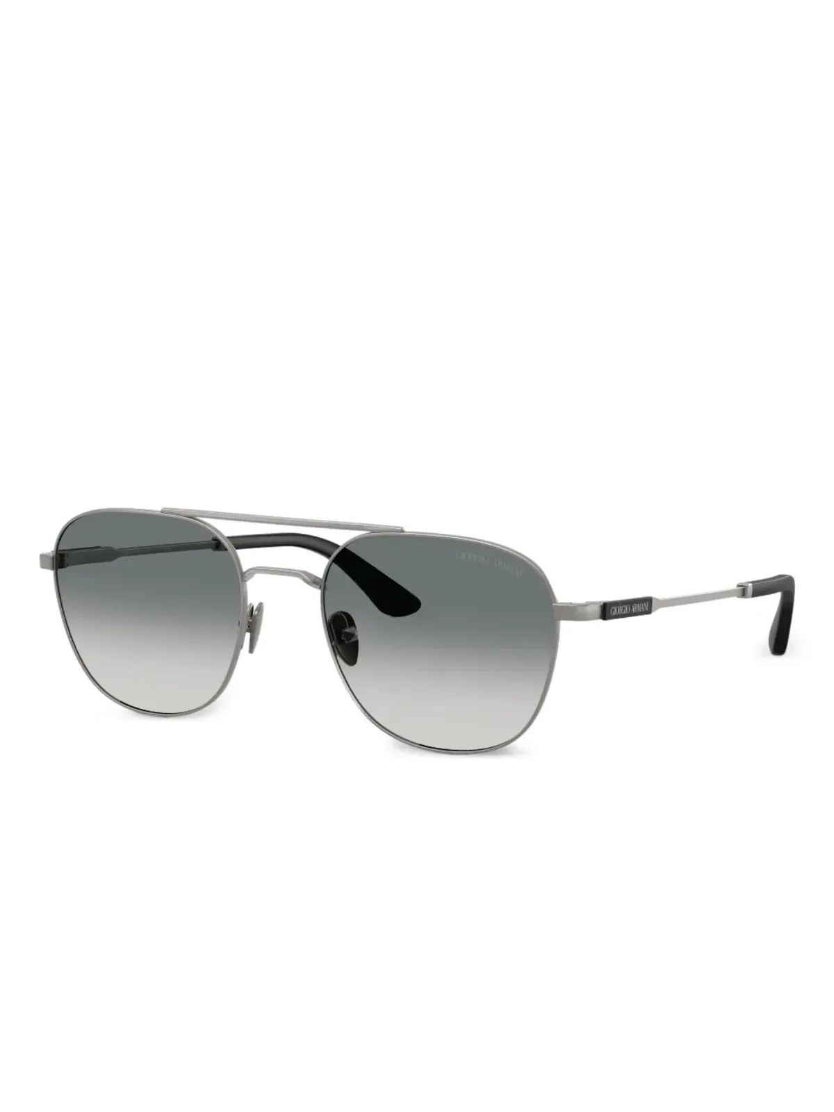 Giorgio Armani ダブルブリッジデザイン サングラス - グレー - 画像2