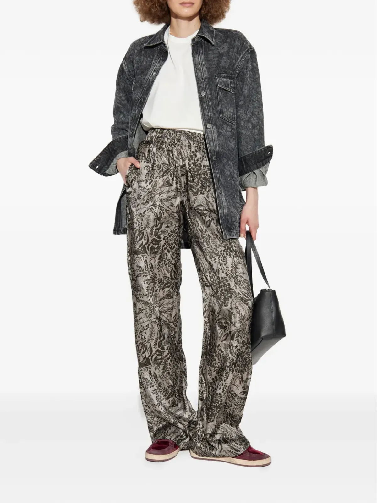 Golden Goose 花柄プリント ウエストゴム付きストレートパンツ - グレー - 画像2