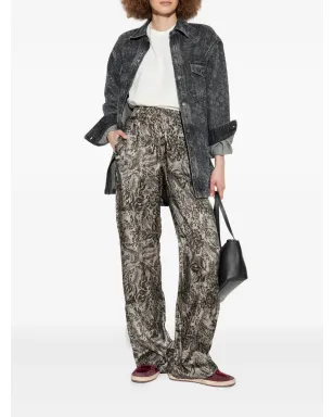 Golden Goose 花柄プリント ウエストゴム付きストレートパンツ - グレー - サムネイル2