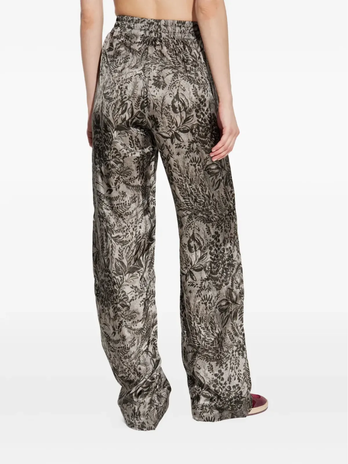 Golden Goose 花柄プリント ウエストゴム付きストレートパンツ - グレー - 画像4