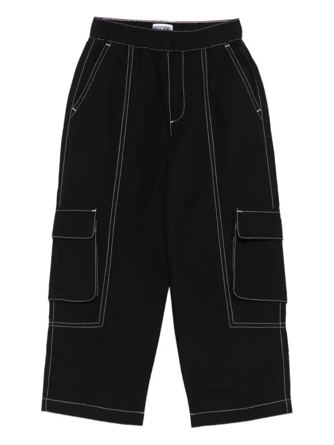 Moschino Kids Moschino Kids カーゴポケット・コントラストステッチパンツ ブラックの商品画像
