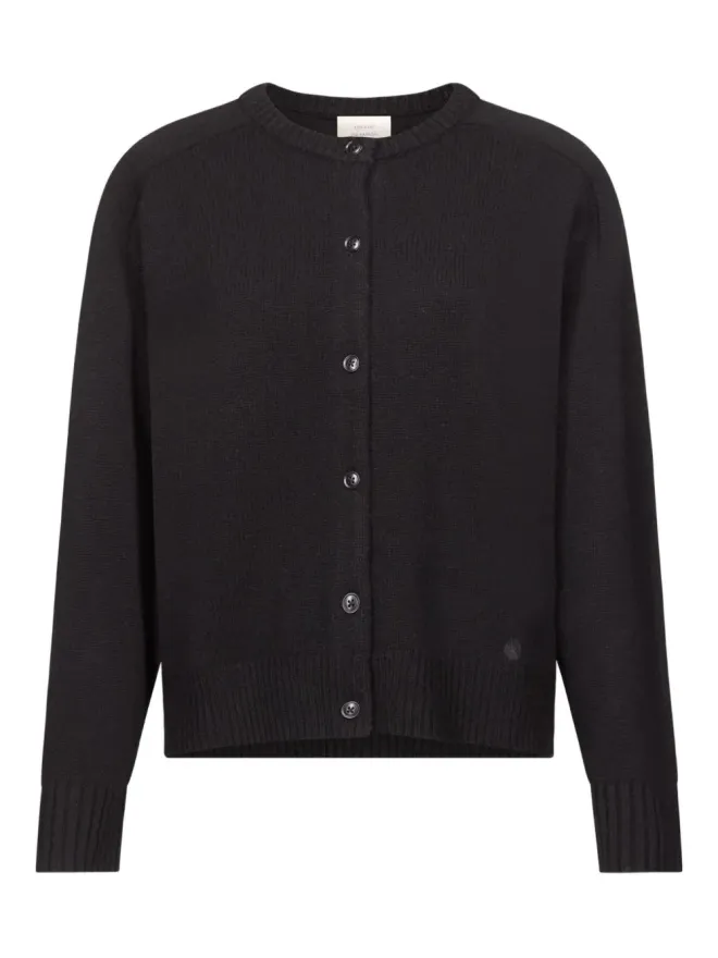 Loulou de Saison LouLou de Saison Aidar Lds リブ編み クルーネック カーディガン ブラックの商品画像