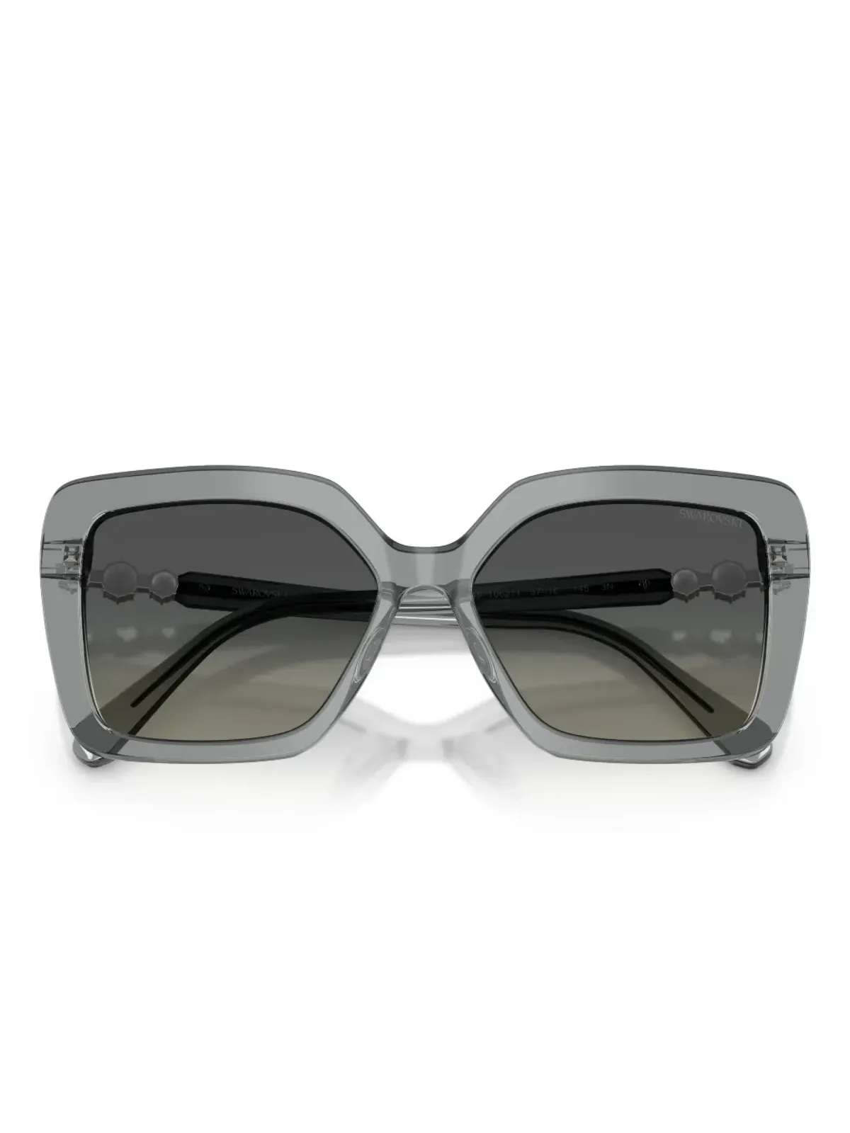 Swarovski Eyewear スクエアフレーム クリスタル装飾サングラス - 画像5
