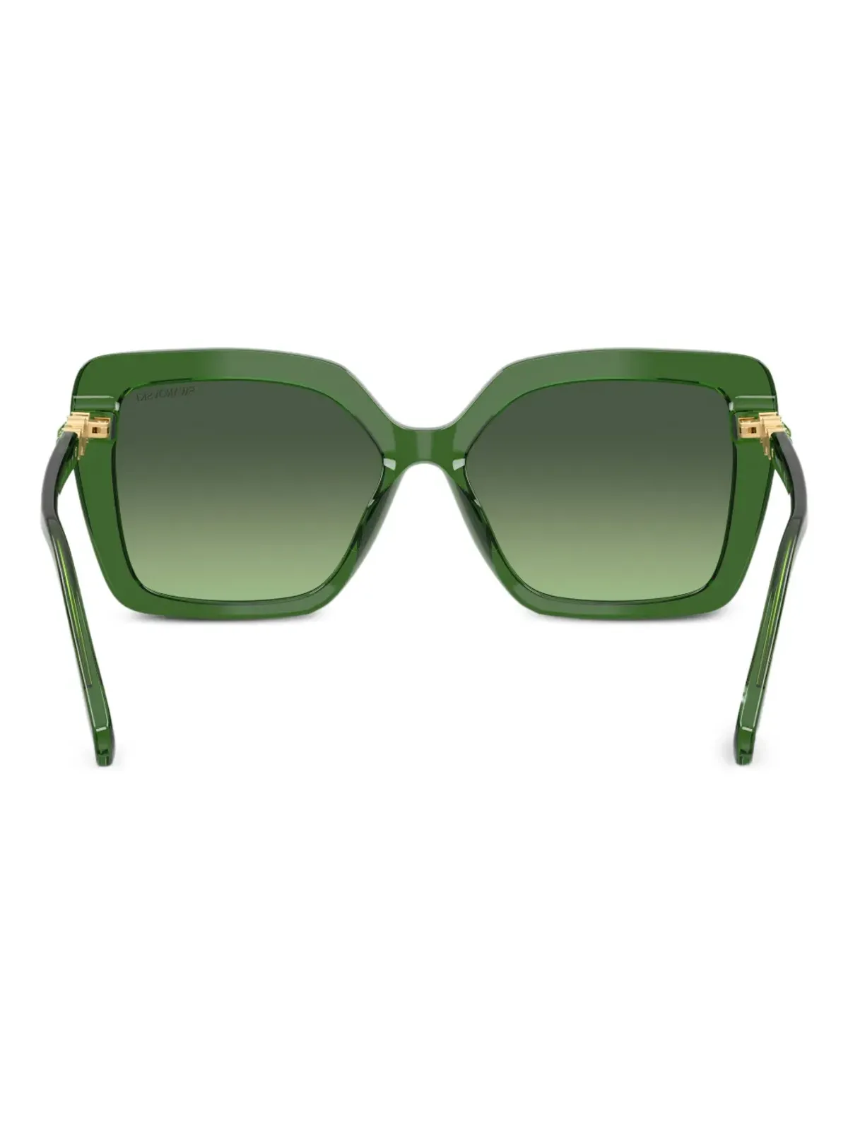 Swarovski Eyewear クリスタル装飾スクエアサングラス（グリーン） - 画像4