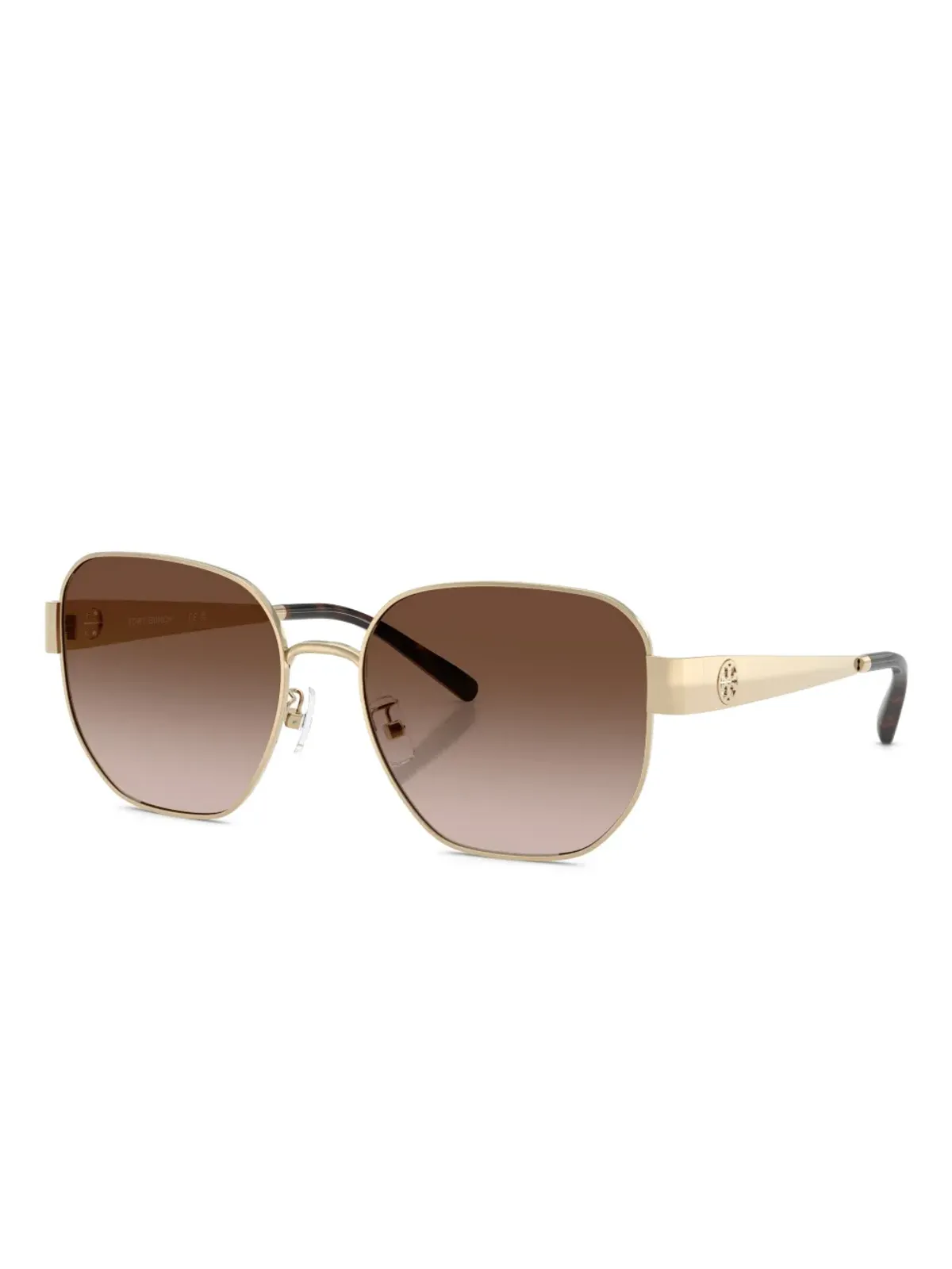Tory Burch べっ甲柄丸型サングラス - ゴールド - 画像2