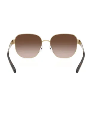 Tory Burch べっ甲柄丸型サングラス - ゴールド - サムネイル4