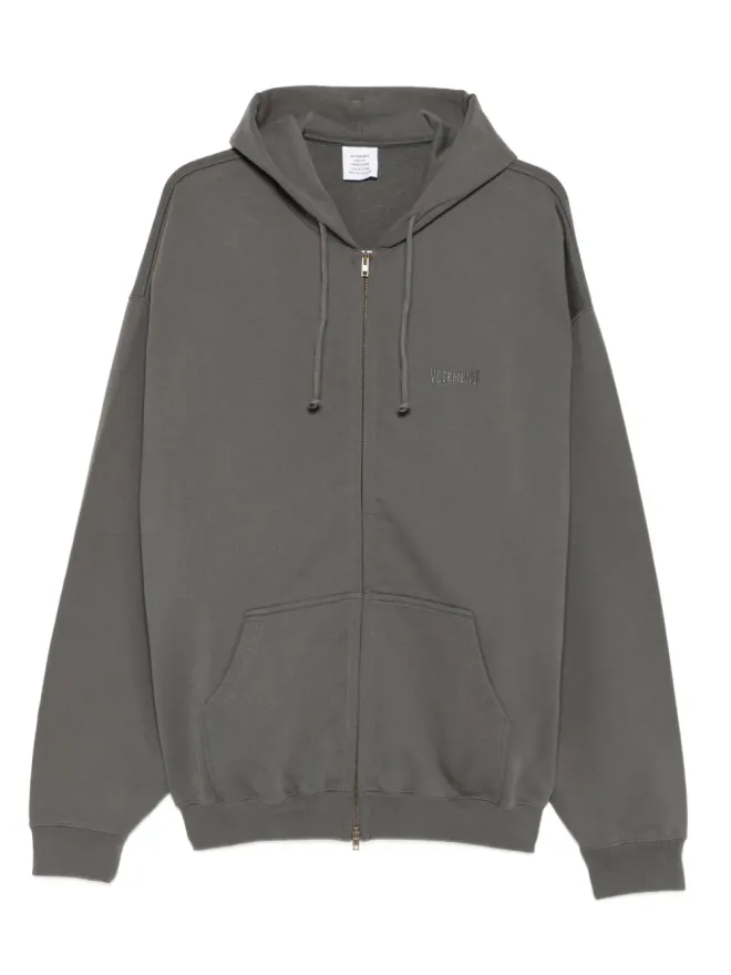 VETEMENTS VETEMENTS 刺繍ジップフーディー - グレーの商品画像