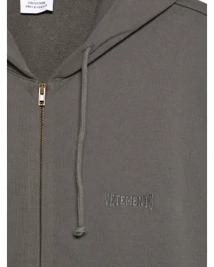 VETEMENTS 刺繍ジップフーディー - グレー - サムネイル3