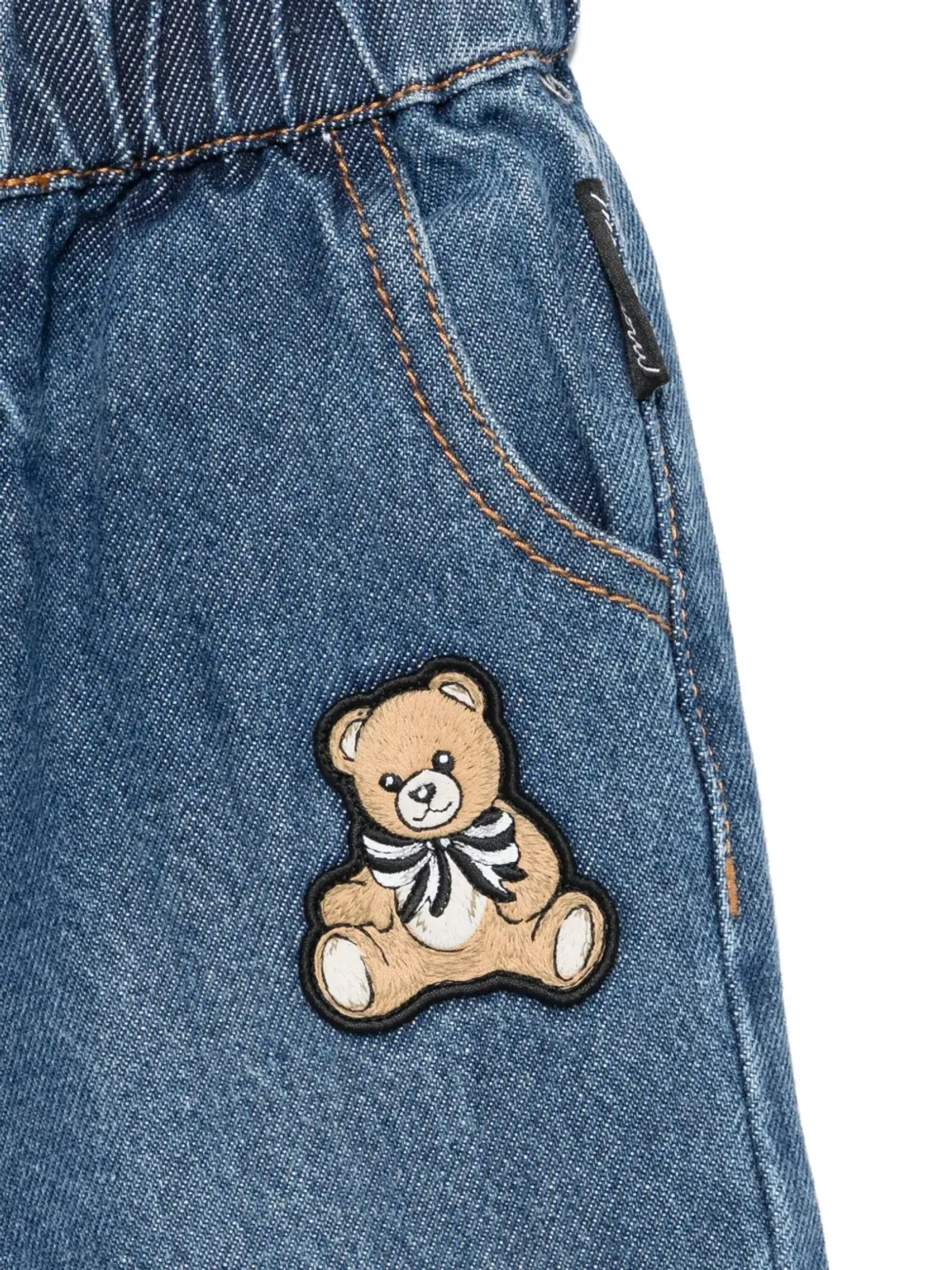 Moschino Kids テディパッチデニムパンツ - 画像3