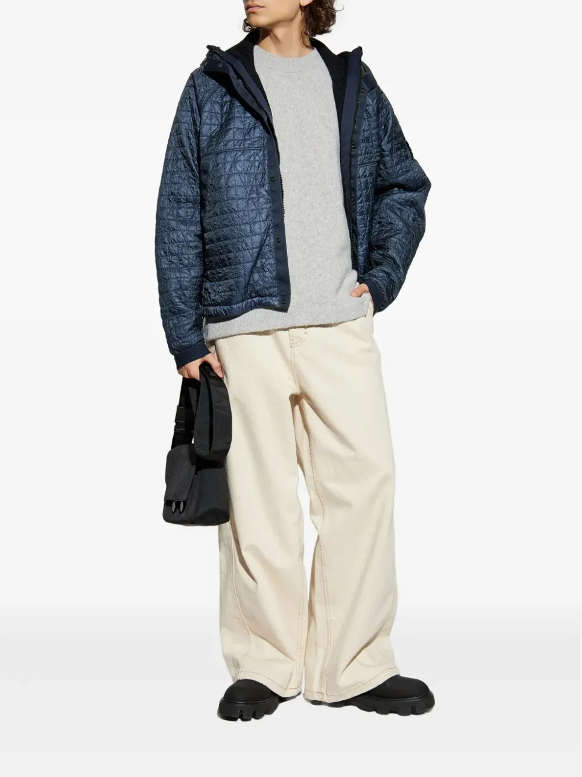Stone Island 4100023 キルテッド ロゴパッチ ジャケット - 画像2