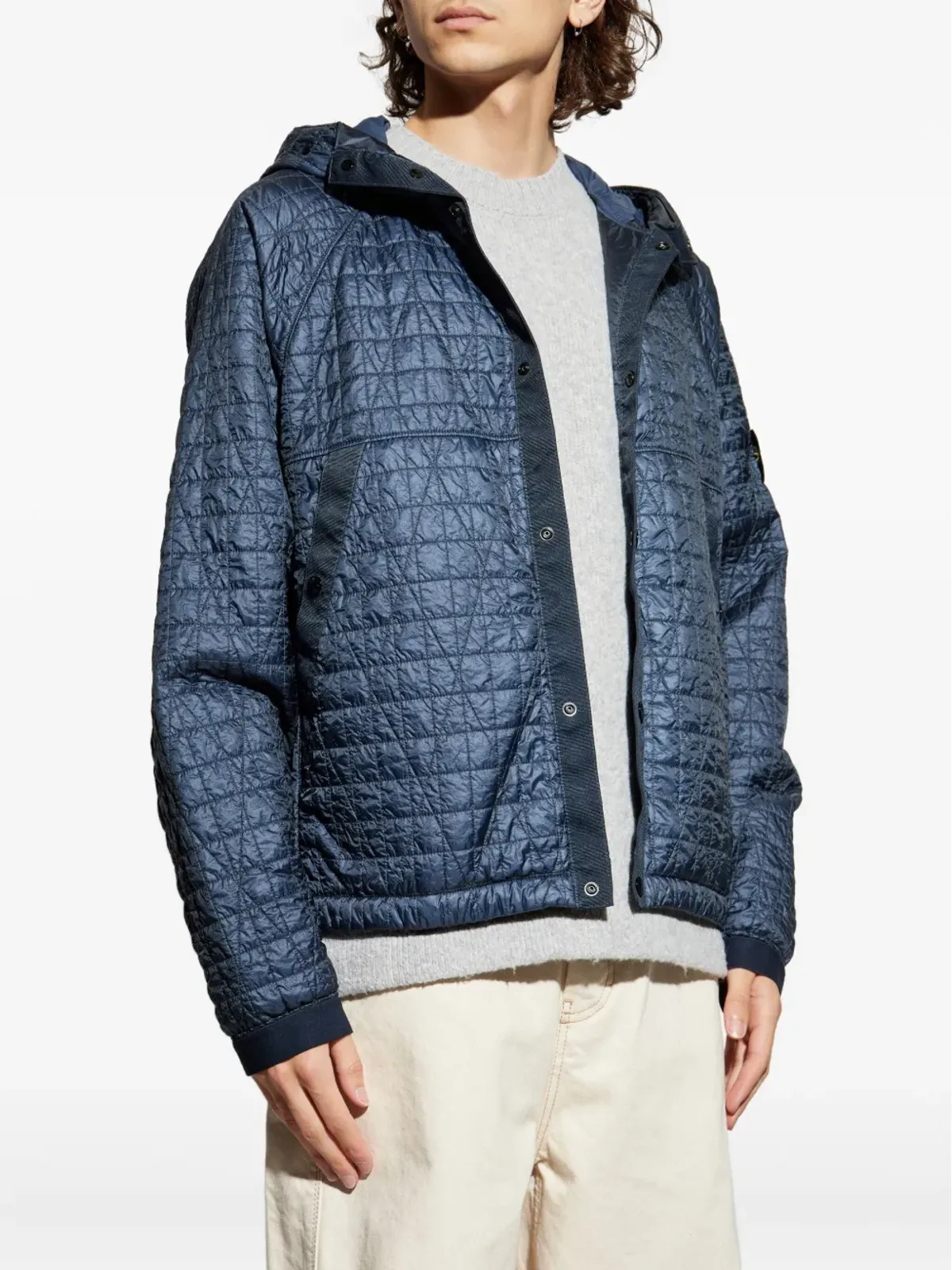 Stone Island 4100023 キルテッド ロゴパッチ ジャケット - 画像3