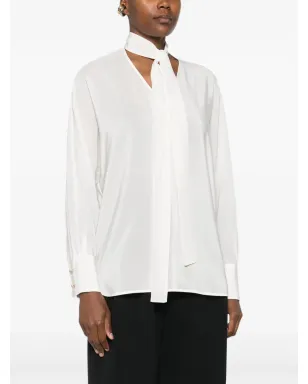 Max Mara タイネックシルクブラウス - White - サムネイル3