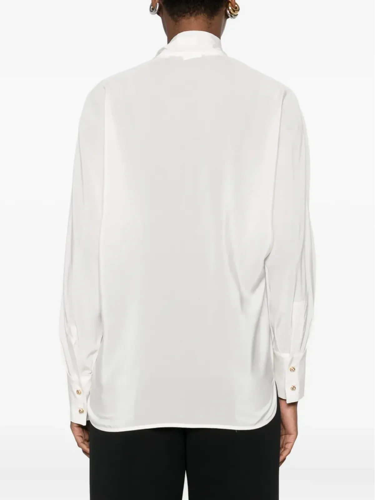 Max Mara タイネックシルクブラウス - White - 画像4