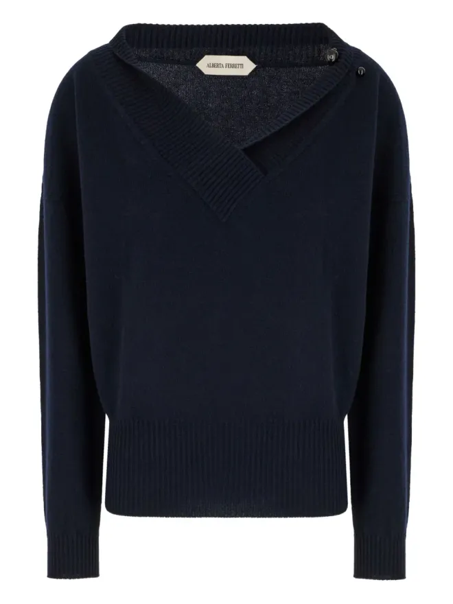 Alberta Ferretti Alberta Ferretti Vネック カシミヤセーターの商品画像