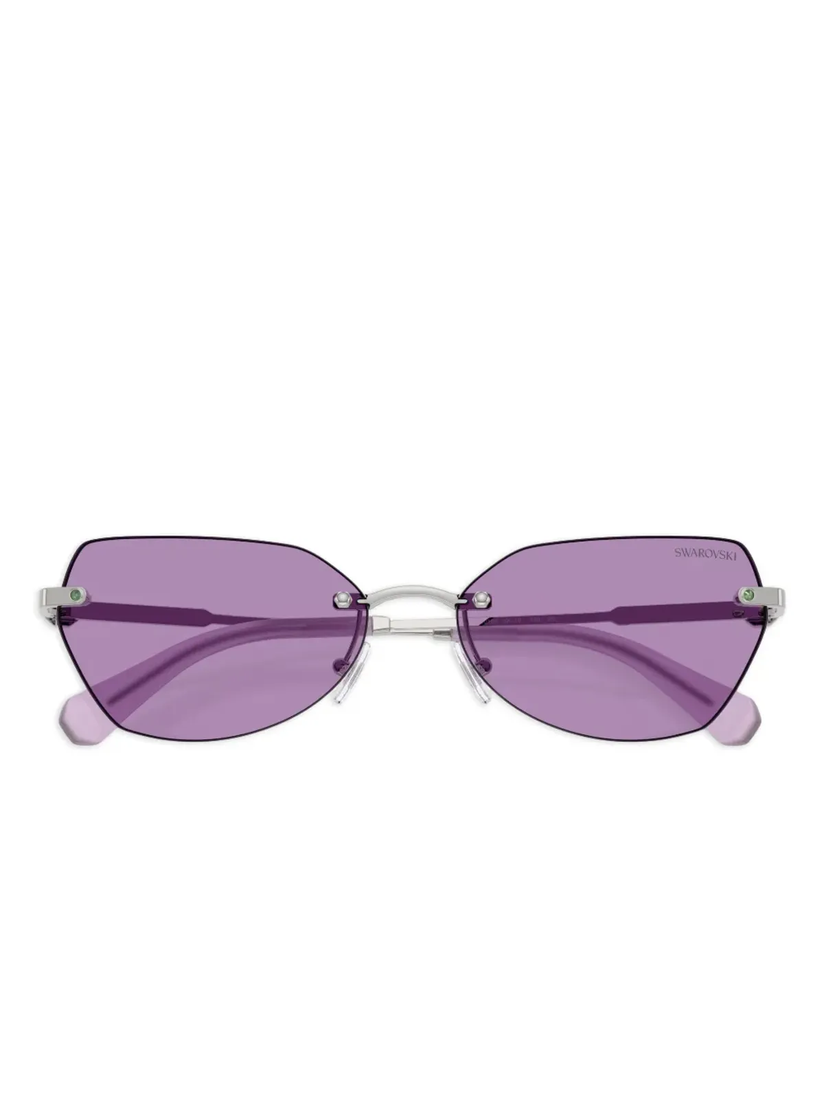 Swarovski Eyewear クリスタル装飾リムレスサングラス - 画像5