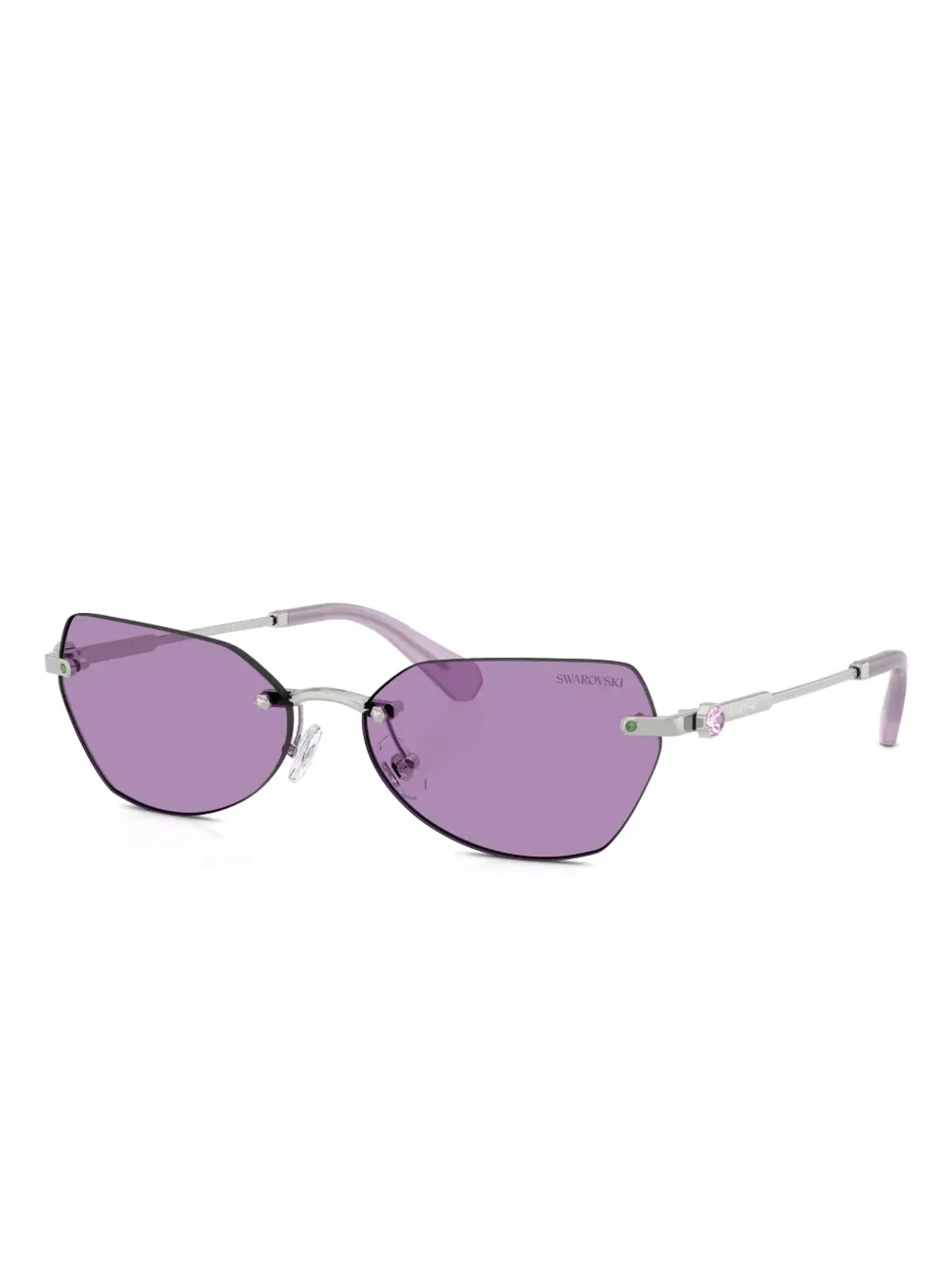Swarovski Eyewear クリスタル装飾リムレスサングラス - 画像2