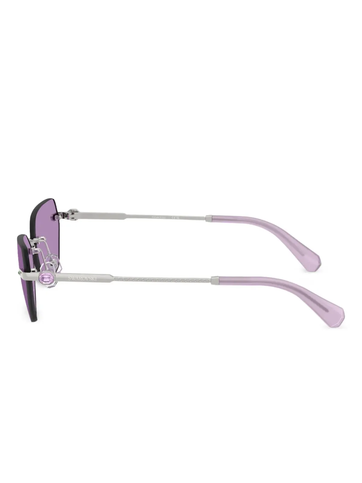 Swarovski Eyewear クリスタル装飾リムレスサングラス - 画像3