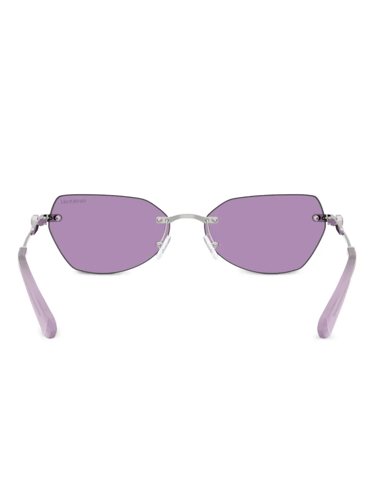 Swarovski Eyewear クリスタル装飾リムレスサングラス - 画像4
