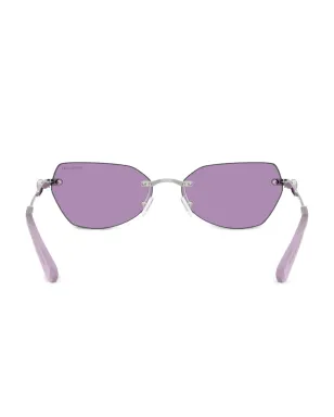 Swarovski Eyewear クリスタル装飾リムレスサングラス - サムネイル4