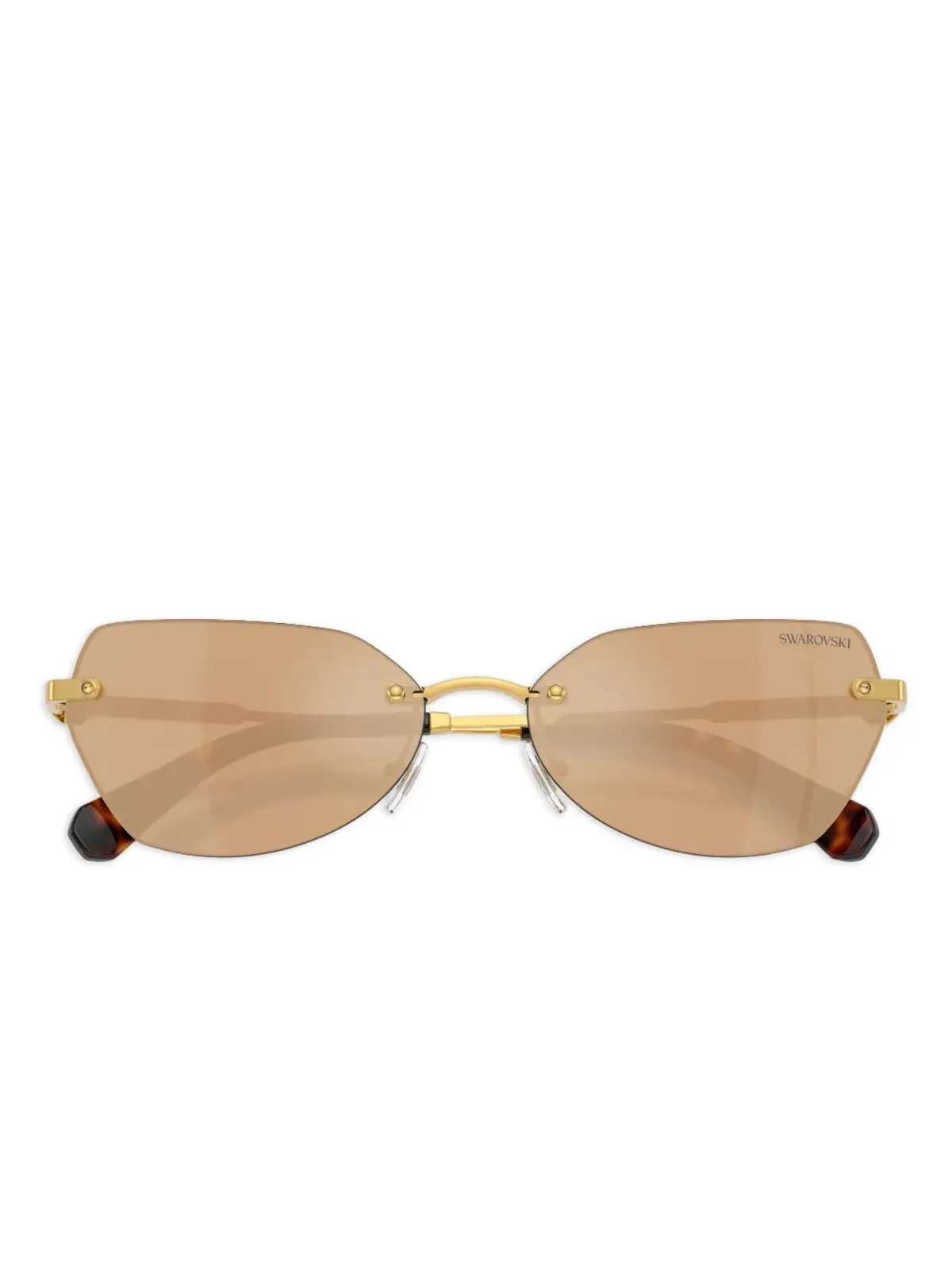 Swarovski Eyewear クリスタル装飾のべっ甲柄サングラス - ゴールド - 画像5