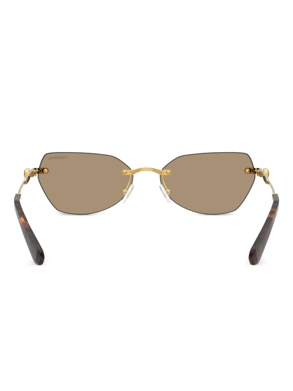Swarovski Eyewear クリスタル装飾のべっ甲柄サングラス - ゴールド - 画像3