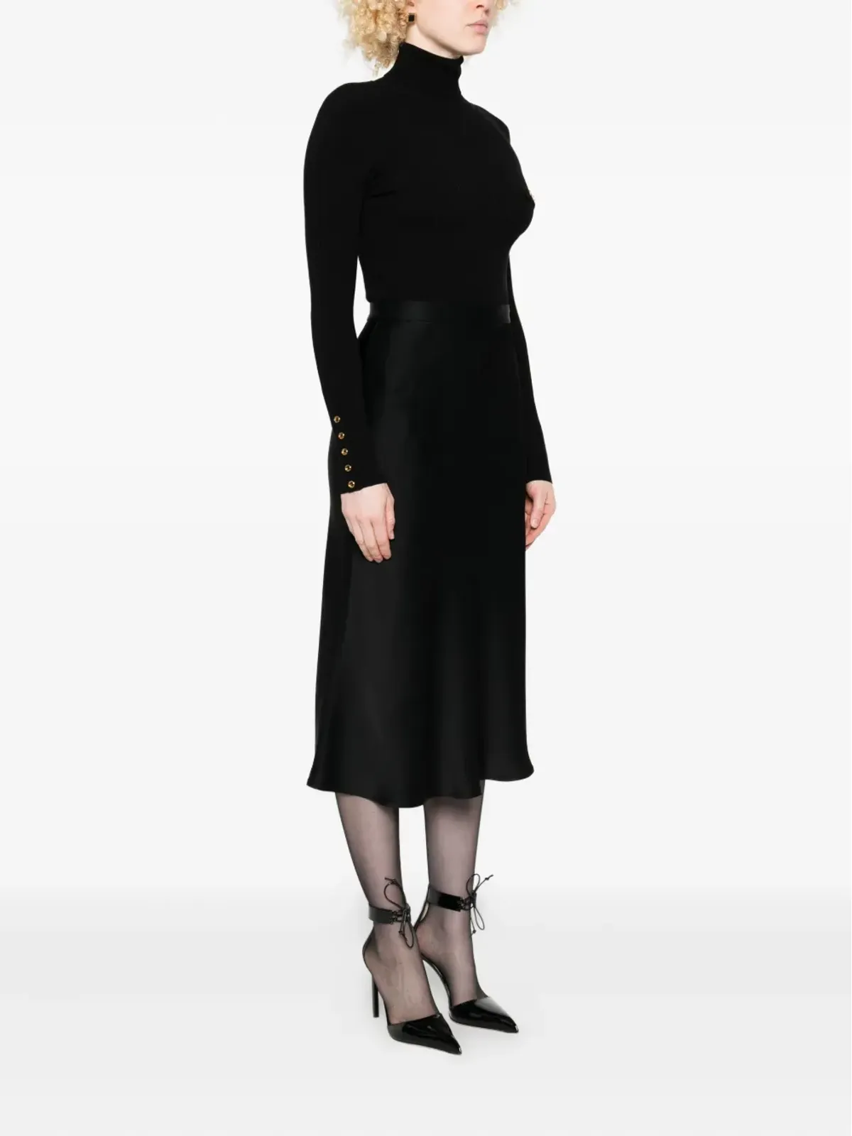 Elisabetta Franchi ロゴプレート付きミディドレス - 画像3