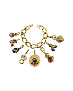 Jennifer Gibson Jewellery 1980年代 デタッチャブル・チャーム ブレスレット - ゴールド - サムネイル1