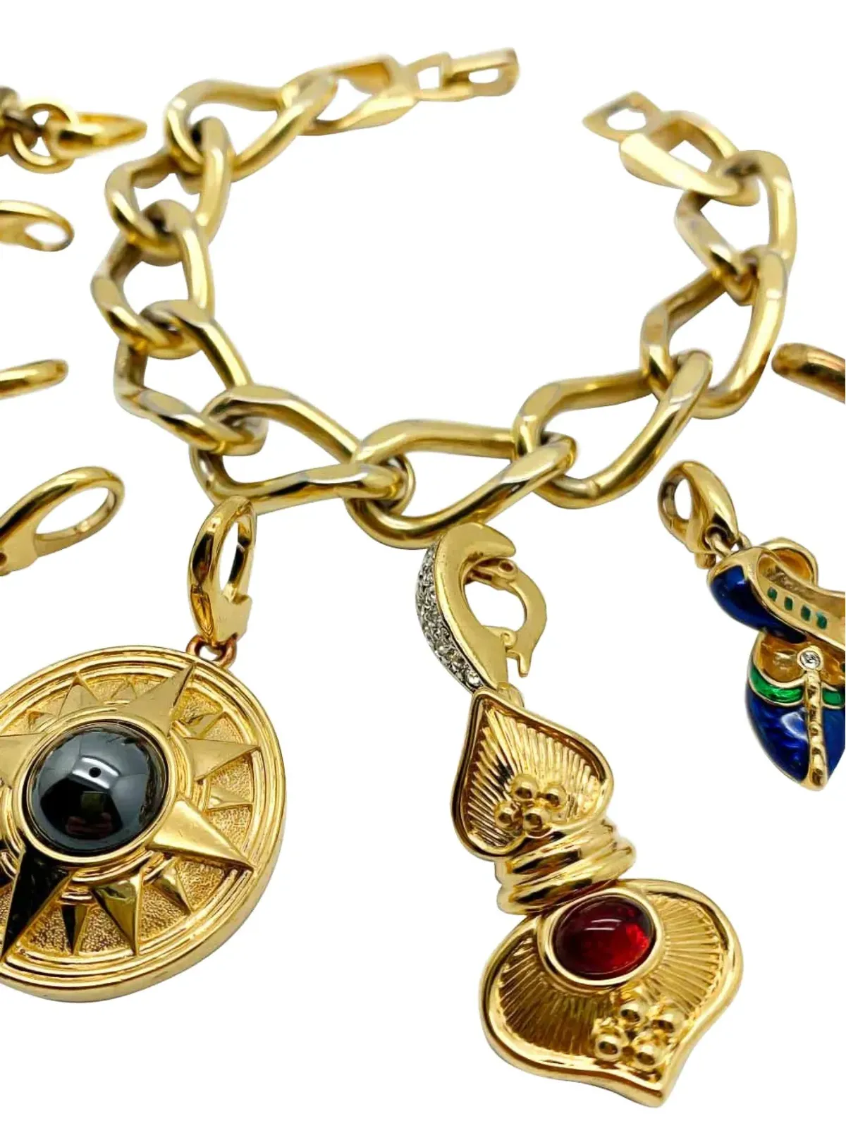 Jennifer Gibson Jewellery 1980年代 デタッチャブル・チャーム ブレスレット - ゴールド - 画像4