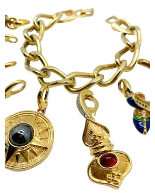 Jennifer Gibson Jewellery 1980年代 デタッチャブル・チャーム ブレスレット - ゴールド - サムネイル4