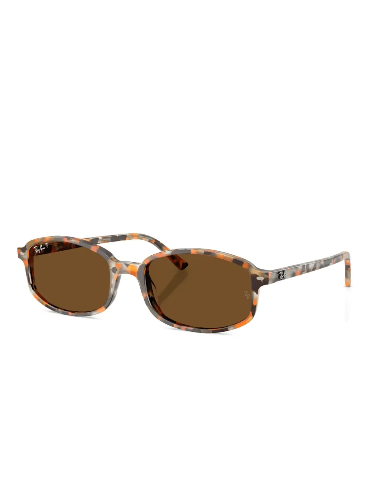 Ray-Ban べっ甲柄オーバルフレーム サングラス - ブラウン - 画像3