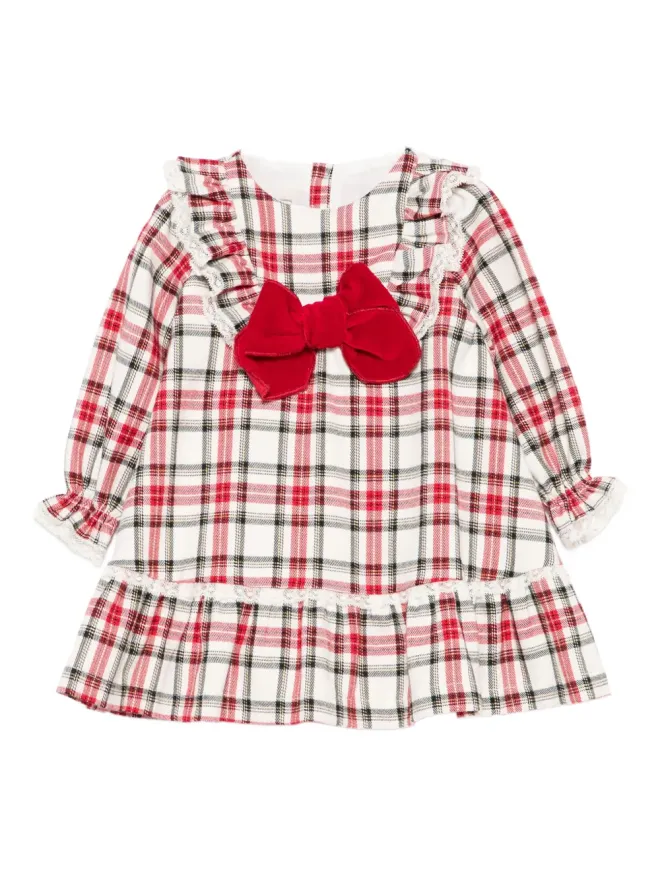 La Stupenderia La Stupenderia チェック柄レーストリムドレスの商品画像