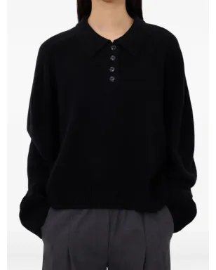 LouLou de Saison Homere LDS ポロネックリブニットセーター ブラック - サムネイル5