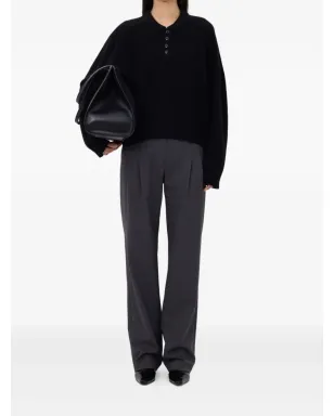 LouLou de Saison Homere LDS ポロネックリブニットセーター ブラック - サムネイル2
