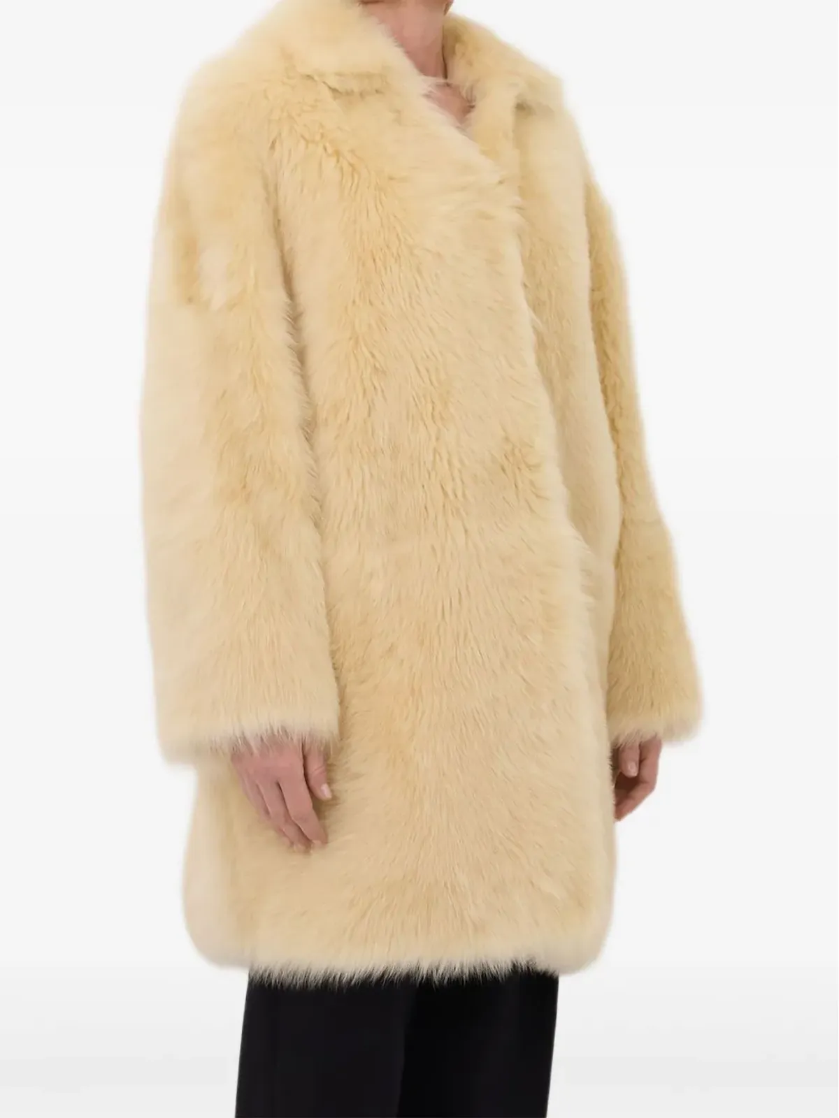LouLou de Saison RUBEN スプレッドカラー ラムファー コート - 画像3