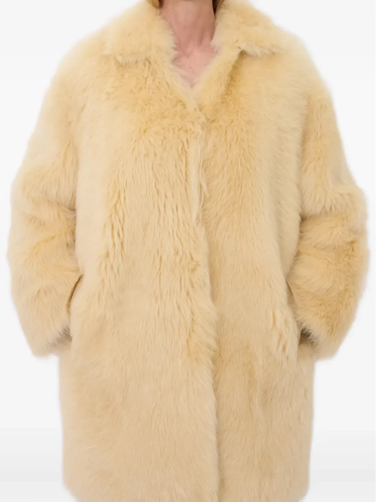 LouLou de Saison RUBEN スプレッドカラー ラムファー コート - 画像4