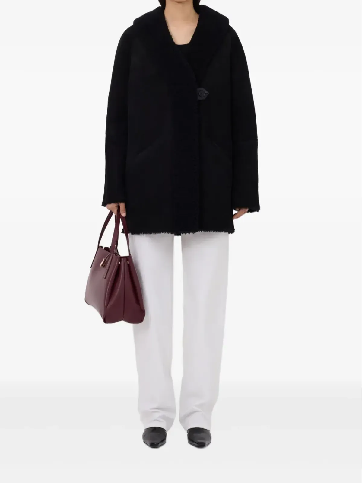 LouLou de Saison Isak hooded shearling coat - 画像2