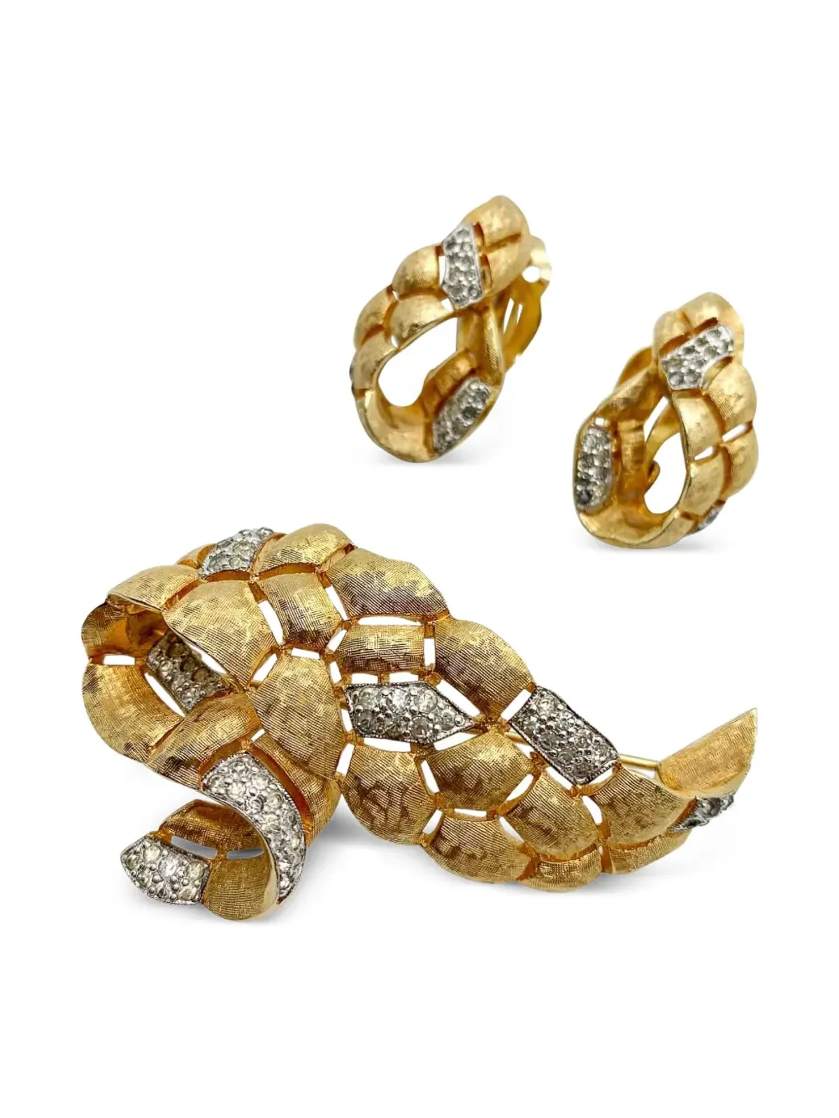 Jennifer Gibson Jewellery 1960年代 Jomaz swag ブローチとイヤリング - 画像1