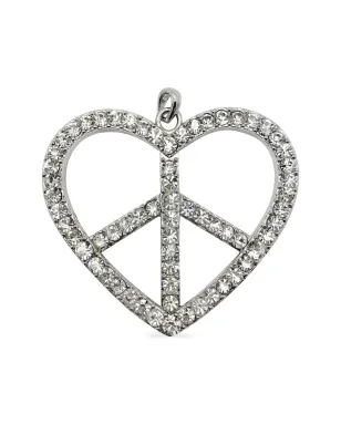 Jennifer Gibson Jewellery 1980s rhinestone-embellished Peace pendant - Grey - サムネイル1