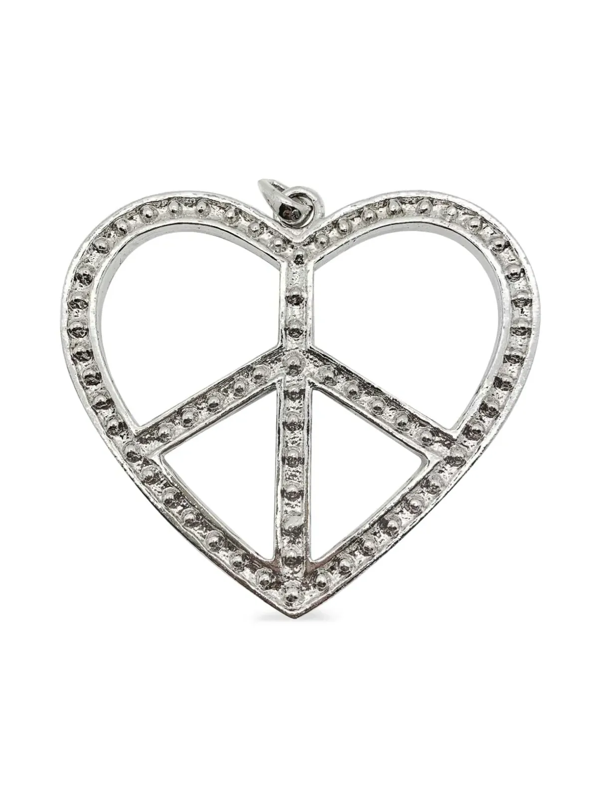 Jennifer Gibson Jewellery 1980s rhinestone-embellished Peace pendant - Grey - 画像2